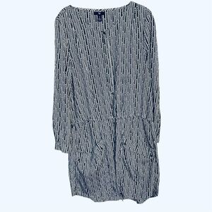 GAP Gray Black & White Long Sleeve Dress Size Large